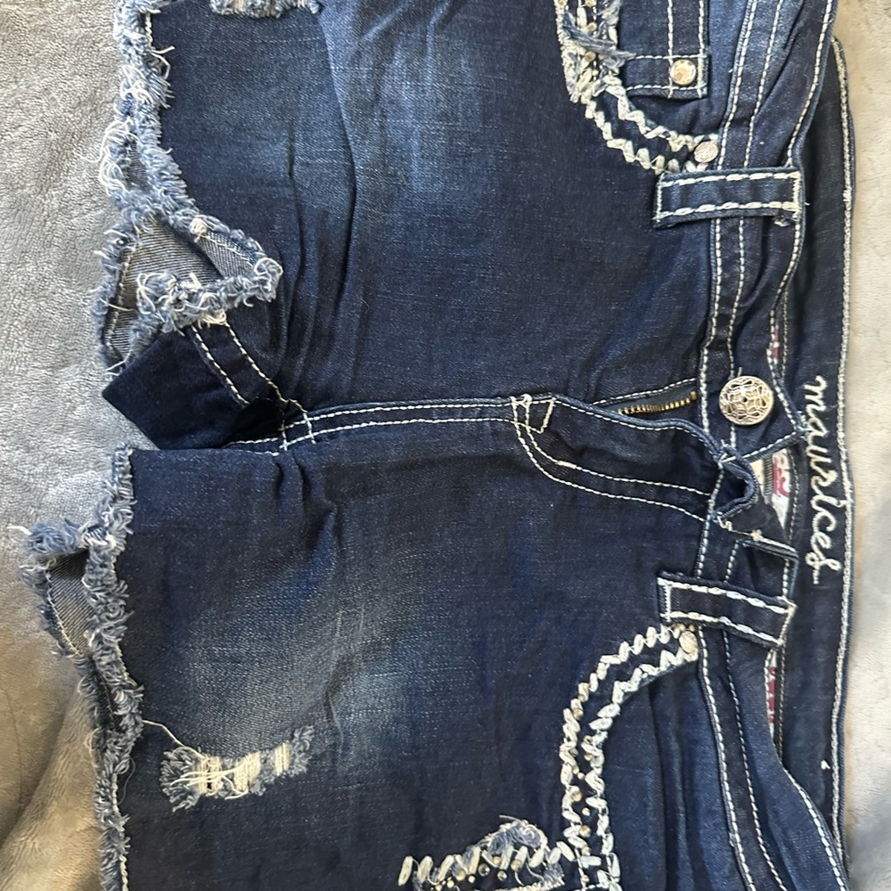 Maurices Women's Blue Denim Shorts